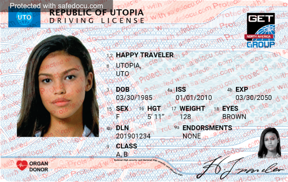 ID card with watermark